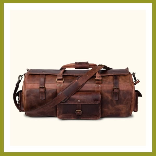 Travel Fashion Crazy Duffel Bags Men Genuine Leather Duffle Bag