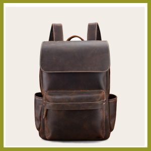Backpack Men Leather School Back Pack Shoulder Bag