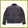 Shearling Sheepskin Fur Collar Leather Jacket with Zip - Image 2