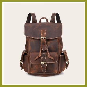 Best Quality Backpack Men Leather School Back Pack Shoulder Bag