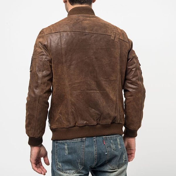 New Design Whole Sale Leather Jacket Full Sleeves Classic Casual Biker Jacket For Men - Image 5