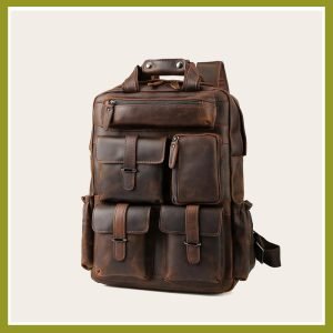 Tiding Branded Vintage Men Leather Bag Pack Genuine Cow Leather School Backpack