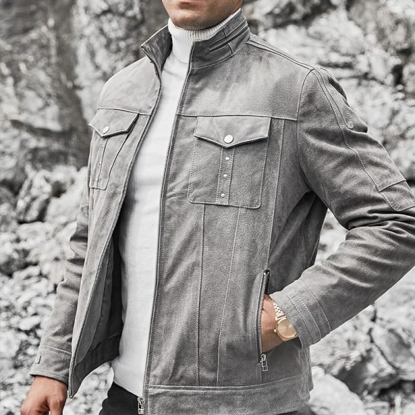 2024 New Custom Design High Quality Leather Jacket Wholesale Price Men Leather Jacket - Image 3