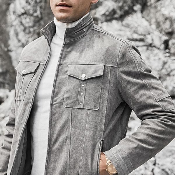 2024 New Custom Design High Quality Leather Jacket Wholesale Price Men Leather Jacket - Image 4