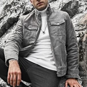 2024 New Custom Design High Quality Leather Jacket Wholesale Price Men Leather Jacket