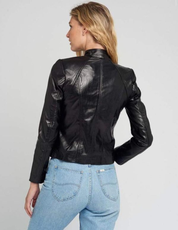 New Style Women Biker Quilted Leather Jacket - Image 4