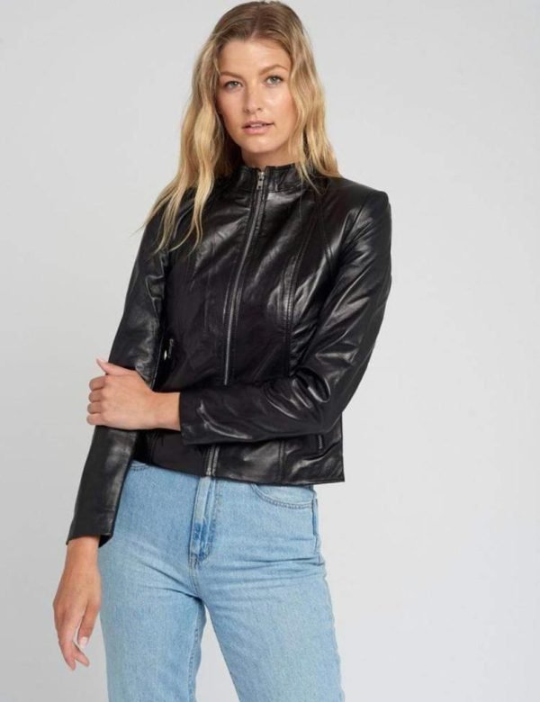 New Style Women Biker Quilted Leather Jacket - Image 5