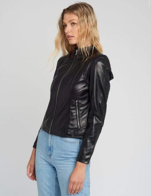 New Style Women Biker Quilted Leather Jacket - Image 6