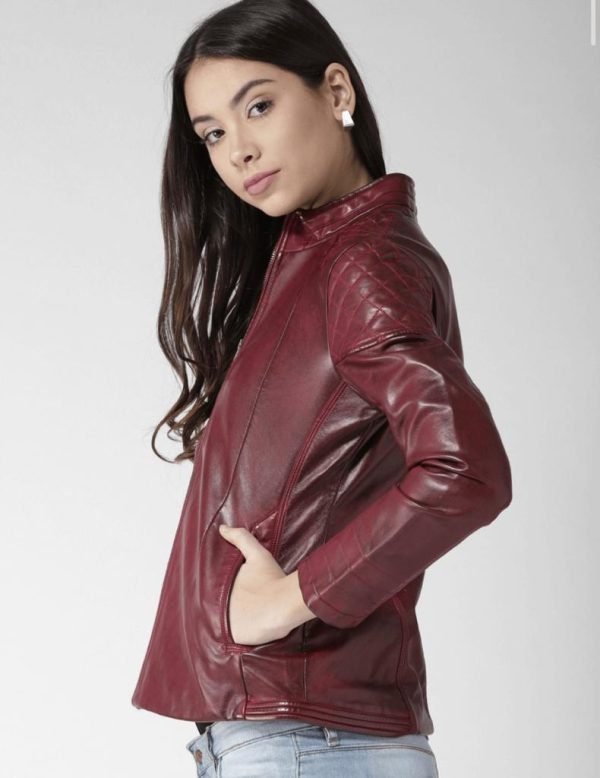 Popular Women Clothing Red Leather Jacket Low Price Leather Jackets Best Selling Women Jackets - Image 5