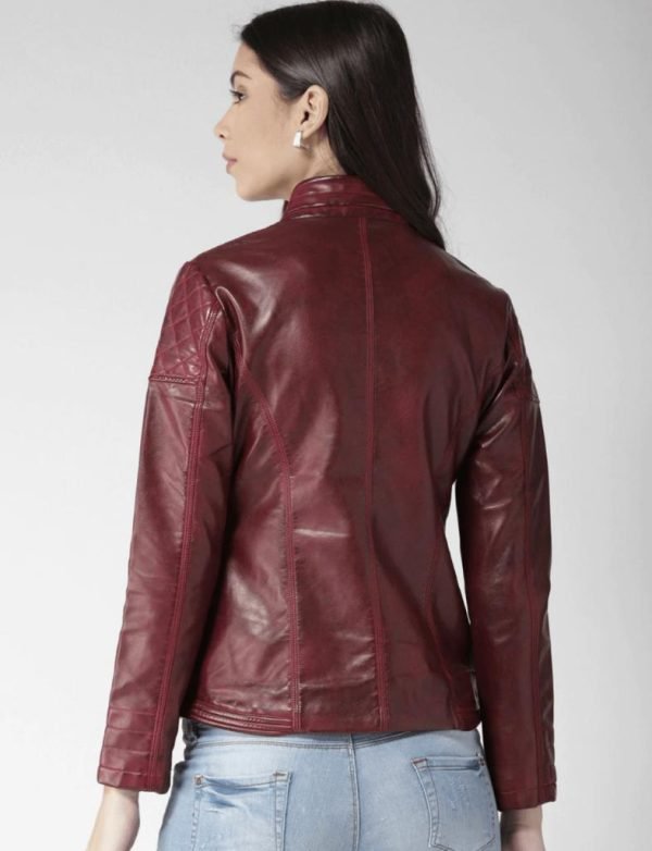 Popular Women Clothing Red Leather Jacket Low Price Leather Jackets Best Selling Women Jackets - Image 4
