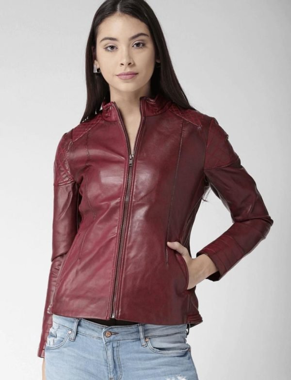 Popular Women Clothing Red Leather Jacket Low Price Leather Jackets Best Selling Women Jackets - Image 3