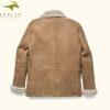 MEN'S SHEARLING REAL SHEEPSKIN LEATHER BOMBER JACKET WITH FAUX FUR lining - Image 3