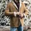 MEN'S SHEARLING REAL SHEEPSKIN LEATHER BOMBER JACKET WITH FAUX FUR lining - Image 9